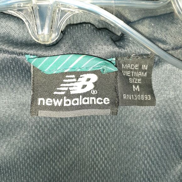 New Balance jacket turquoise blue windbreaker athleisure athletic track m 8 10 - Picture 8 of 10